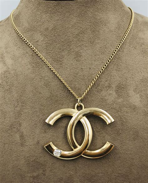 chanel gold tone necklace crystal|authentic chanel necklaces.